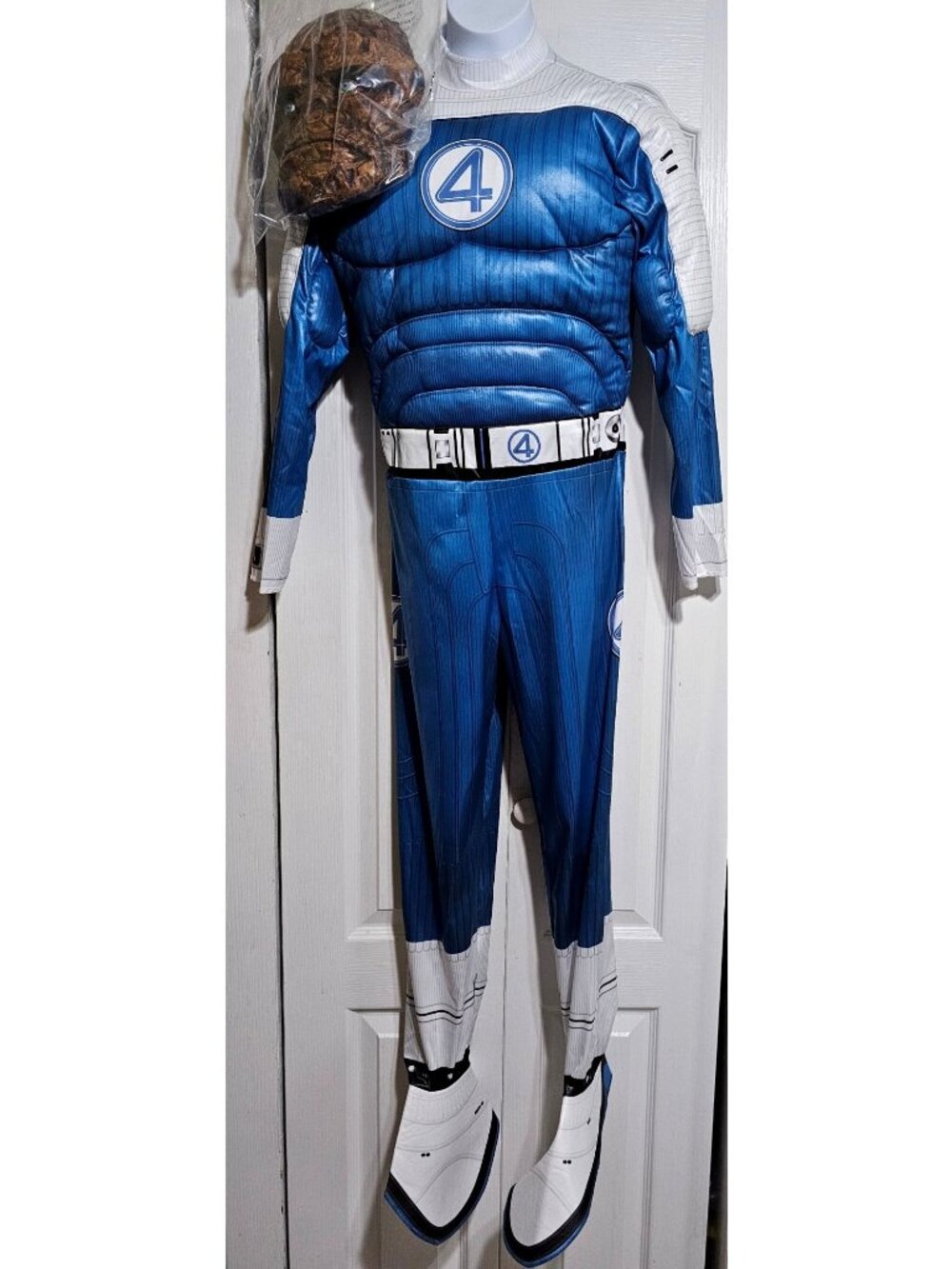 MCU Marvel Fantastic Four First Steps The Thing Costume Boys 10-12 Mask Gloves